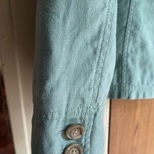 LL Bean Gorgeous Seafoam Green Linen Blazer